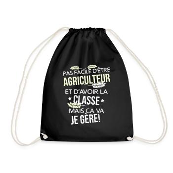 Agriculteur - je gère - Sac de sport léger - noir - Devant