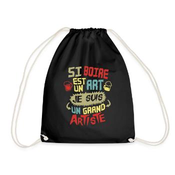 ALCOOL si boire est un art - Sac de sport léger - noir - Devant
