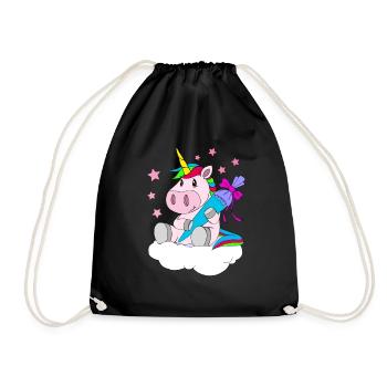 First class - unicorn with sugar bag - Drawstring Bag - black - Front