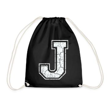 Un caractère un joule dans blanc in Used Look - Sac de sport léger - noir - Devant