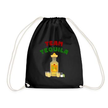 Team Tequila Mexico Mexikanisch Shot - Turnbeutel - Schwarz - Vorne