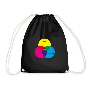 The answer is 42- Life the universe and e - Drawstring Bag - black - Front