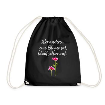 Gartenarbeit Geschenk Gärtner Hobbygärtner - Turnbeutel - Schwarz - Vorne