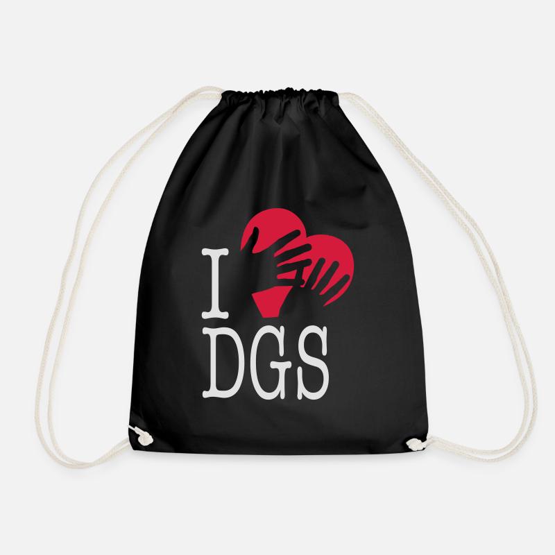 I love DGS (mit Hand) - Turnbeutel - Schwarz
