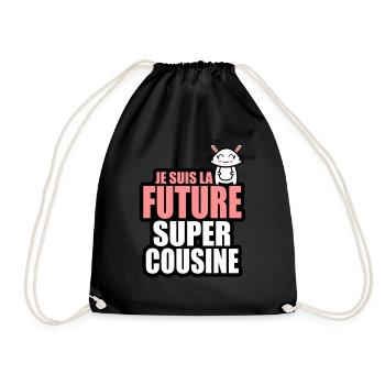 je suis la future super cousine - Sac de sport léger - noir - Devant
