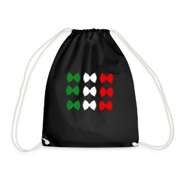 italienische Flagge Pasta - Turnbeutel - Schwarz - Vorne