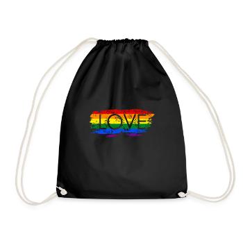 LGBTQ Pride Regenbogen Liebe - Turnbeutel - Schwarz - Vorne