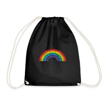 LGBTQ Regenbogen - Turnbeutel - Schwarz - Vorne