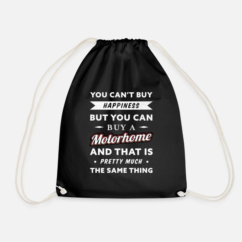 You can't buy happiness but a Motorhome - Drawstring Bag - black