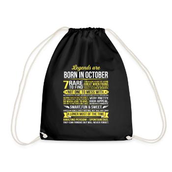 Legends Are Born In October - Drawstring Bag - black - Front