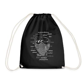 SKI - BLICK - WEISS - Turnbeutel - Schwarz - Vorne
