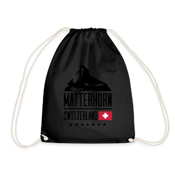 matterhorn switzerland mountain flag - Turnbeutel - Schwarz - Vorne