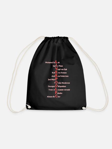 liverpool squad - Drawstring Bag - black