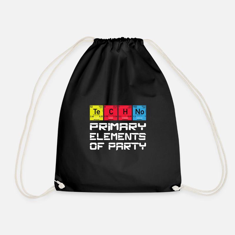 Nerd Geek Techno Elements funny Party - Turnbeutel - Schwarz