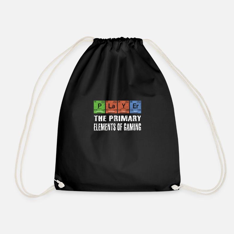 Nerd Geek funny player gaming elements - Turnbeutel - Schwarz