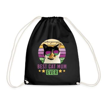 Meilleur chat maman jamais chat écaille de chat chanceux - Sac de sport léger - noir - Devant