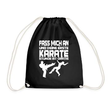 Karate lustiger Spruch Kampfsport Kampfkunst - Turnbeutel - Schwarz - Vorne