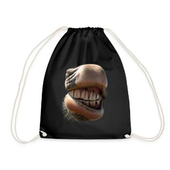 Cozy horse nose - Drawstring Bag - black - Front
