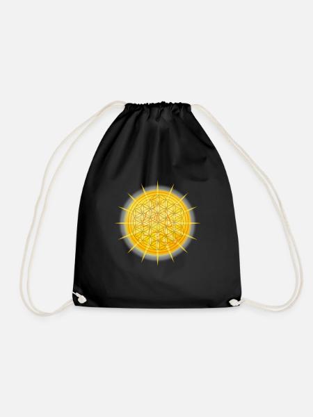 SONNE - Blume des Lebens - Meditation - Turnbeutel - Schwarz