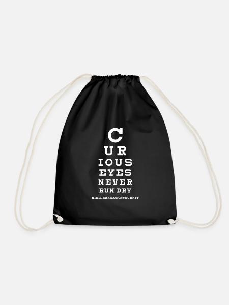Curious Eyes Never Run Dry #Submit - Drawstring Bag - black