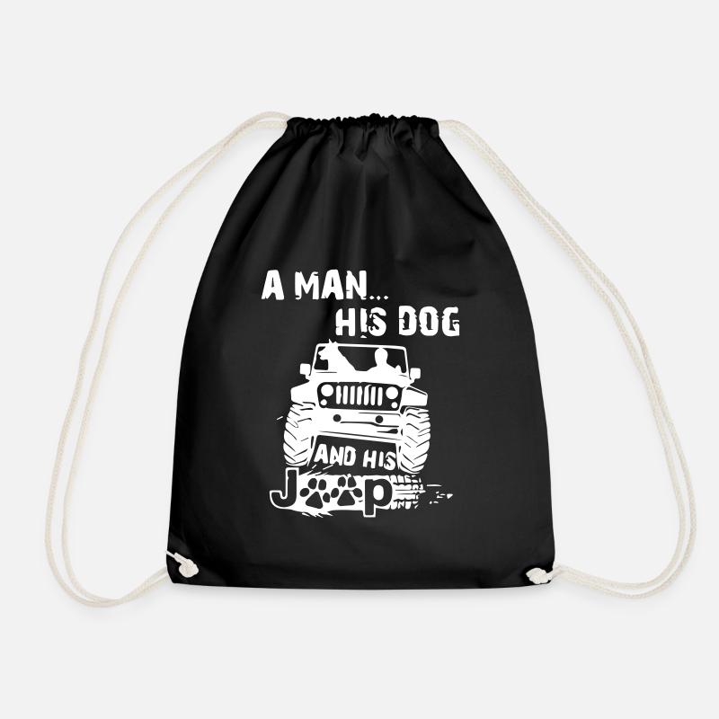 A Man His Dog And His Jeep - Turnbeutel - Schwarz