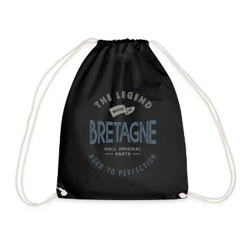 MADE IN BRETAGNE Bretonisches Geburtstags-Weihnachtsgeschenk - Turnbeutel - Schwarz - Vorne