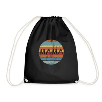 Mom mom - Drawstring Bag - black - Front