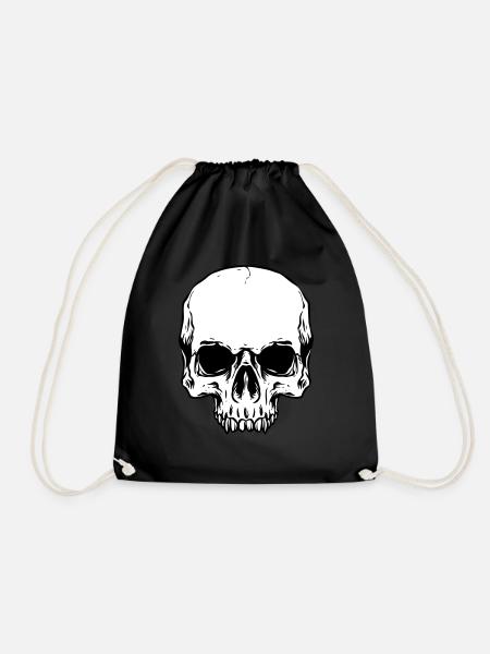 Half Skull Head - Turnbeutel - Schwarz