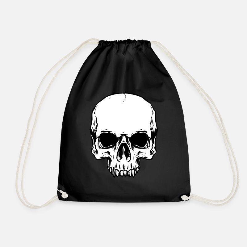 Half Skull Head - Turnbeutel - Schwarz