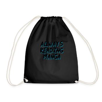 Always Reading Manga - Drawstring Bag - black - Front