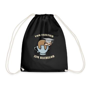 From sloth to bachelor's degree university - Drawstring Bag - black - Front
