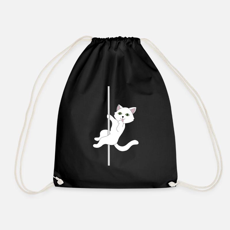 Katze Pole Dance - Turnbeutel - Schwarz