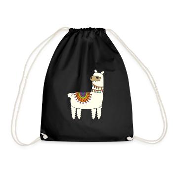 Alpaca - Drawstring Bag - black - Front