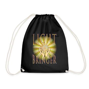 LICHTBRINGER - of light, light, glow - Drawstring Bag - black - Front