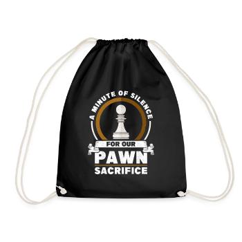Chess Player Gift Pawn Sacrifice Chess Opening - Drawstring Bag - black - Front
