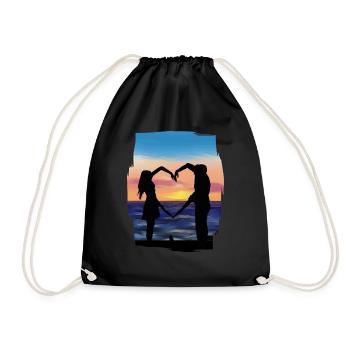saint valentin romantique - Sac de sport léger - noir - Devant