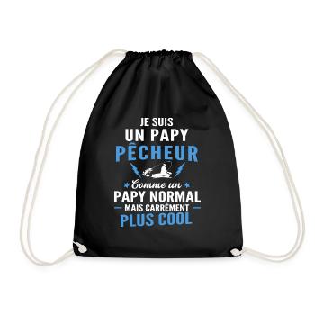 je suis un papy pêcheur / humour papy pêche - Sac de sport léger - noir - Devant