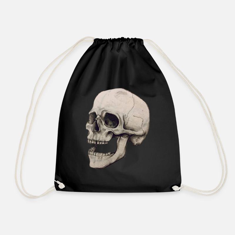 crâne squelette - Sac de sport léger - noir