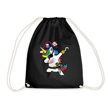Dabbing Unicorn Pirates Gift - Drawstring Bag - black - Front