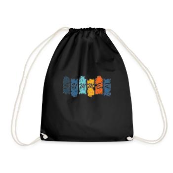Summer lettering colorful vintage used optics - Drawstring Bag - black - Front