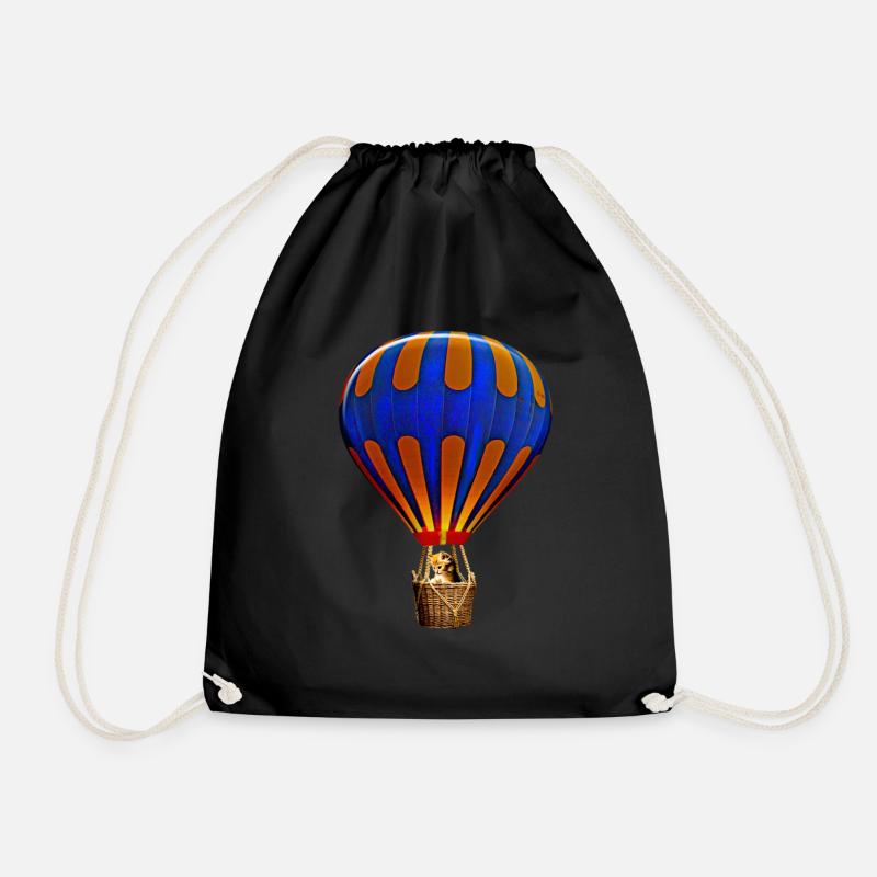 Heißluftballon 3 - Turnbeutel - Schwarz