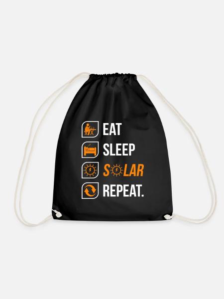 Eat Sleep Solar Repeat - Turnbeutel - Schwarz