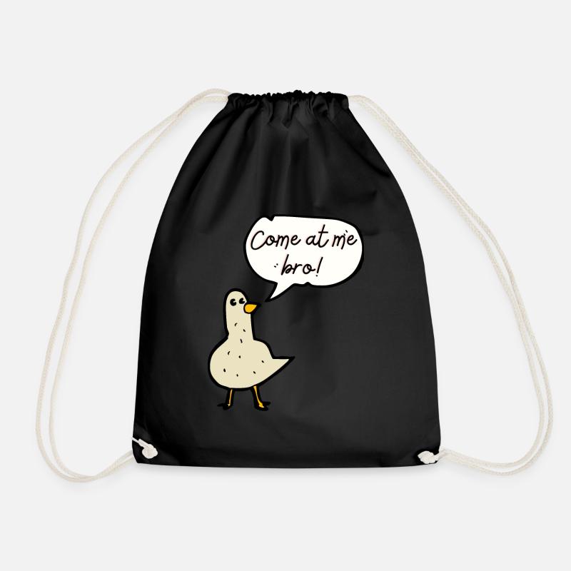 Funny Pigeon - Drawstring Bag - black
