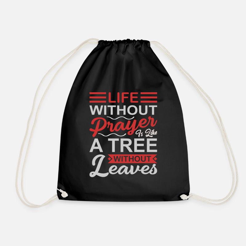 Christian sayings - Drawstring Bag - black