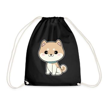 Shiba Inu - Drawstring Bag - black - Front