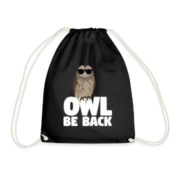 Hibou être de retour Eule - Sac de sport léger - noir - Devant