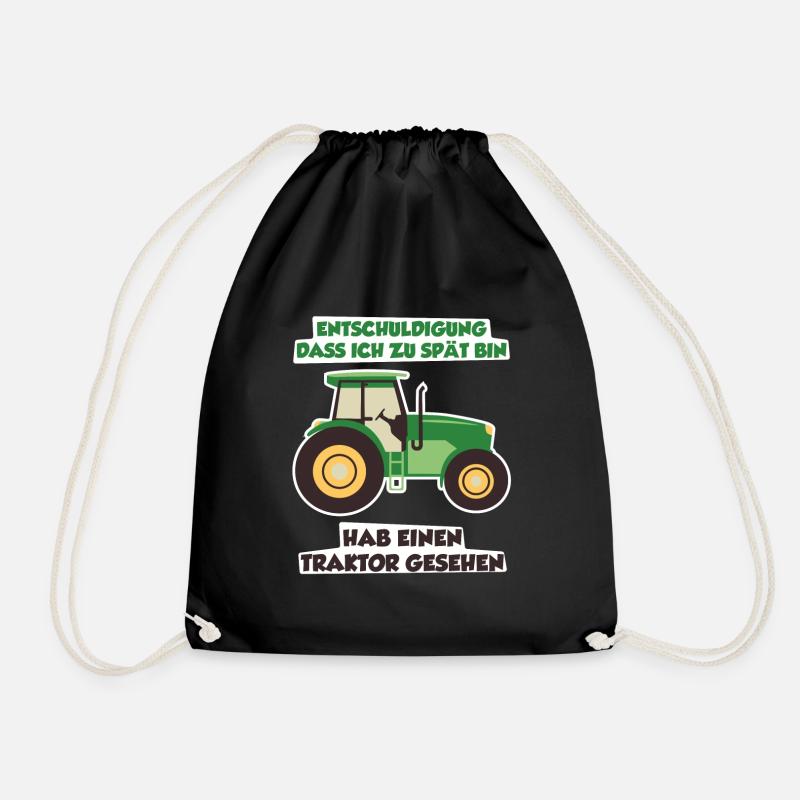 Hab einen Traktor gesehen - Turnbeutel - Schwarz