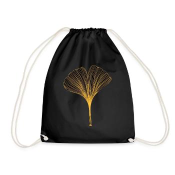 Ginkgo - Drawstring Bag - black - Front