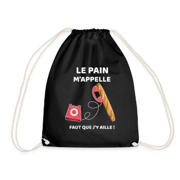 Boulanger le pain t'appelle humour boulangerie - Sac de sport léger - noir - Devant