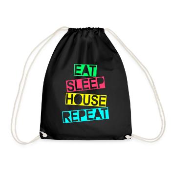 Eat Sleep House Repeat - House Music - Turnbeutel - Schwarz - Vorne